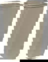 Deskside Plastic Wastebasket, 10.25 gal, Plastic, Beige